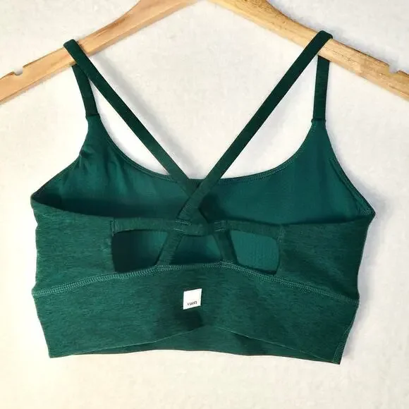 Vuori Long Line Elevation Bra Green Jade Heather Small - Picture 4 of 6